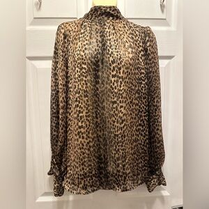 H&M Leopard Print Blouse - Tan and Black